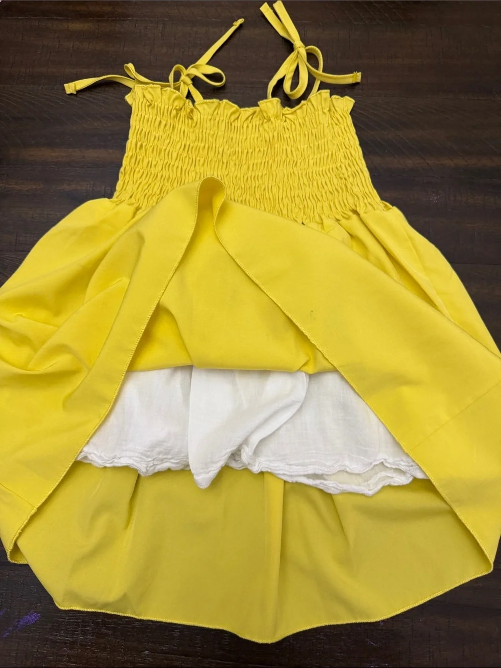 Yellow Smocked Sundress Skirt - girls